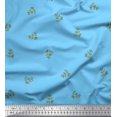 thumbnail image 1 of Soimoi Blue Poly Georgette Fabric Leaf Leaves Print Fabric by Yard 52 Inch Wide, 1 of 3