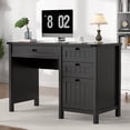 thumbnail image 1 of FIAKOA 45" Executive Desk, Modern Farmhouse Computer Desk with Drawers & Cabinet,Home Office Desk Writing Workspace for Work Study,Black, 1 of 9