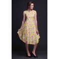 thumbnail image 3 of Bimba Robe d'Été Sans Manches à Col Rond pour Femmes, Imprimé Floral Oeillet Jaune et Marguerite, Tenue Décontractée - Grand, 3 of 6