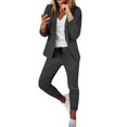 thumbnail image 1 of Womens Business Work Suit Set Long Sleeve Open Front Blazer with Slim Fit Suit Pants Basic Work Office Formal Suit Sets, 1 of 6