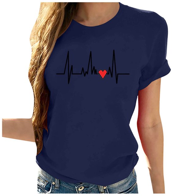 Birdeem Mode Femmes Chandail à Manches Courtes Imprimé Décontracté T-Shirt Blouse