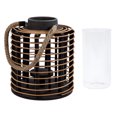 thumbnail image 2 of Truu Design Rustic Wooden Rattan Lantern Candle Holder, 2 of 4