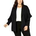 thumbnail image 3 of Alfani Womens Flounce Sleeve Jacket, Black, Plus Size, 3X, 3 of 4