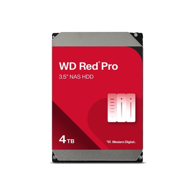 Western Digital 4TB WD Red Pro NAS Internal Hard Drive HDD 7200 RPM, SATA 6 Gb/s, CMR, 256 MB Cache, 3.5 WD4005FFBX