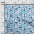thumbnail image 2 of oneOone Rayon Medium Blue Fabric Sea Shells Ocean Fabric For Sewing Printed Craft Fabric By The Yard 56 Inch Wide, 2 of 4
