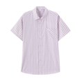 thumbnail image 2 of JDQJBZ Mens Hooded Shirt Check Print Short Sleeve Button Front Casual Summer Tee, 2 of 5