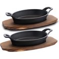 thumbnail image 1 of Bruntmor Oval Mini Cast Iron Sizzler Plates Skillet Set Of 4, 1 of 5