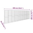 thumbnail image 4 of vidaXL Gabion Wall with Cover Galvanised Steel 600x50x200 cm, 4 of 4