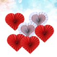 thumbnail image 3 of MesaSe 6 Pcs Heart-shaped Paper Fan Flowers Creative Romantic Handcraft Party Decor for Wedding Party Gathering (Red), 3 of 5