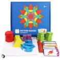 thumbnail image 1 of Ruiboury 155Pcs Wooden Blocks Tangram Educational Toys Colourful Building Blocks, 1 of 6