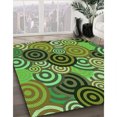 thumbnail image 3 of Ahgly Tapis Rond Lavable en Machine Intérieur Transitionnel Vert Armée, 5 Pieds Rond, 3 of 7