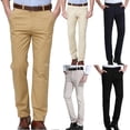 thumbnail image 4 of Mens Business Casual Pants Solid Color Stretch Wrinkle Resistant Trouser Zipper Button Straight Suit Pant Black M, 4 of 4