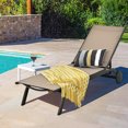 thumbnail image 1 of Gymax Aluminum Adjustable Recliner Lounge Chair - Kids, Brown, 1 of 10