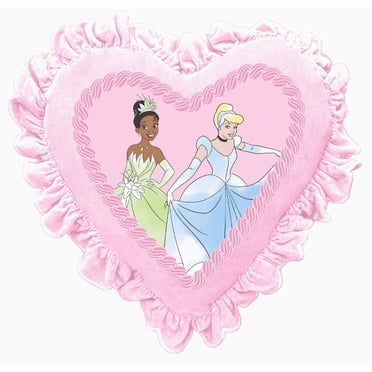 Disney Princess Kids Heart Shaped Décor Pillow, 16" Pink Heart
