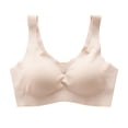 thumbnail image 1 of B91xZ Front Close Wirefree Back Support Posture Full Coverage Bra Fashion Plus Size Back-Closure Underwire Bra,Beige M, 1 of 3