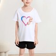 thumbnail image 5 of Rbaofujie T-Shirt à Manches Courtes pour Fille avec Imprimé Cœur, Col Rond, Sortie, T-Shirt Basique, 5 of 5