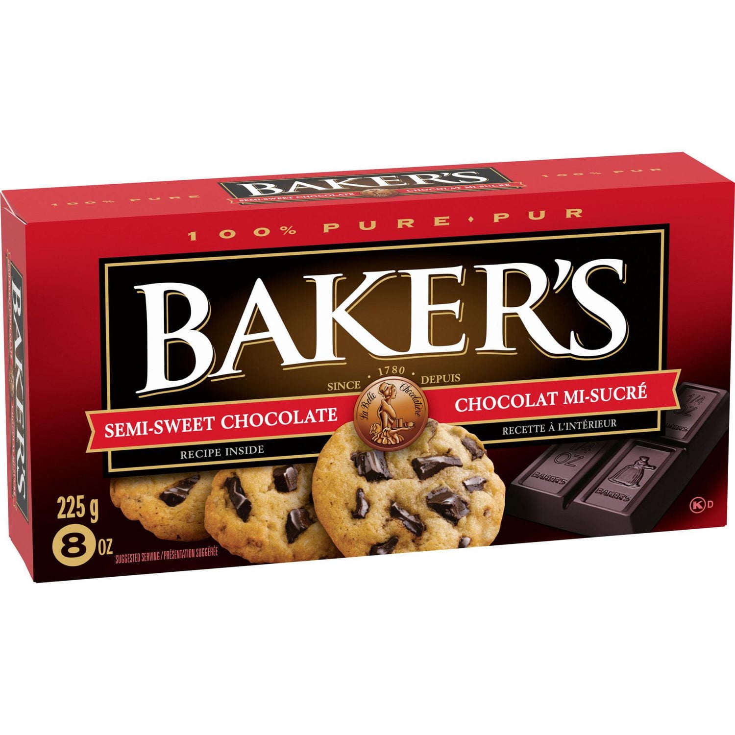 Barre De Chocolat Mi-Sucré 100 % Pur Pour La Cuisson