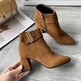 thumbnail image 4 of LSLJS Bottes pour Femmes Rétro Épaisses Heel High Heel Chaussures Bottes Grande Taille Bottes à Fermeture Éclair, Bottines et Bottes pour Femmes, Bottes pour Femmes, 4 of 7