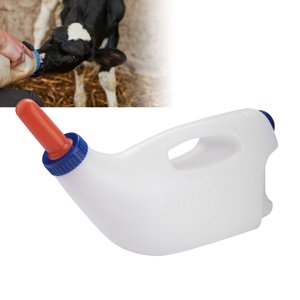 4L Vertical Calf Milk Feeding Bottle, Sheep Lamb Bottle Holder Calf Bottle Cow Baby Bottle Calf Milk Feeder Bottle with Nipple Milking Feeding Replacement for Calf Goat Sheep Cow