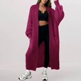 thumbnail image 2 of Comdrip Long Cardigans for Women! Long Cardigans for Women Open Front Cable Knit Cardigan Open Front Oversized Draped Sweater Outerwear Fall Cardigans for Women Hot Pink M, 2 of 4