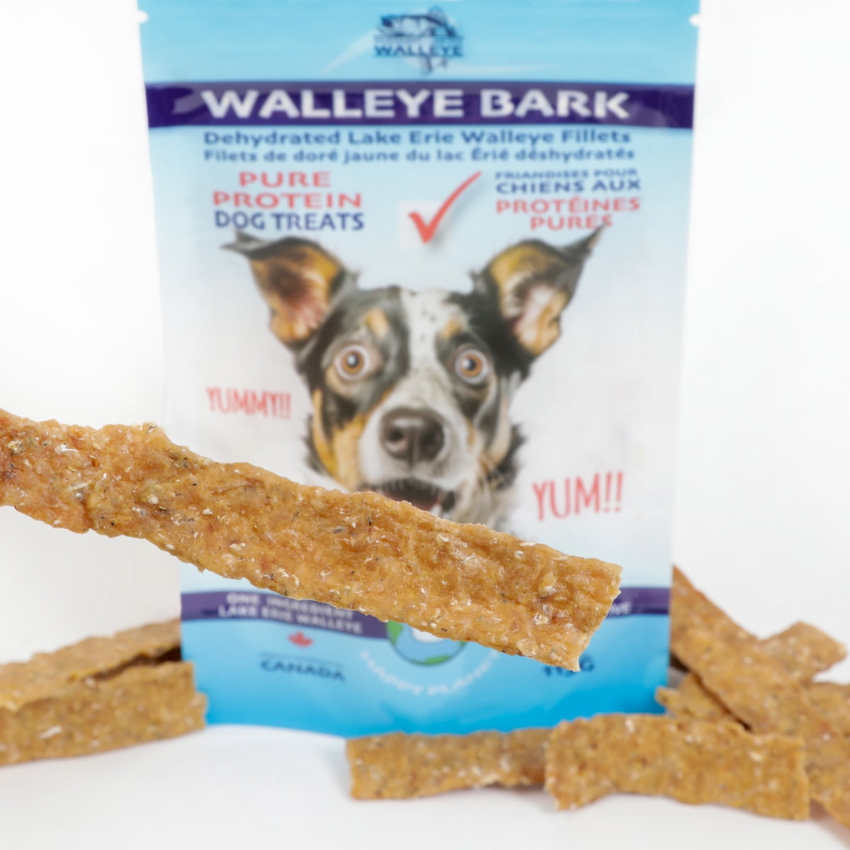 Taylor Fish Walleye Bark, Dehydrated Lake Erie Walleye Fillets for Dogs, 113 G