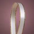 thumbnail image 1 of Anrox Ruban Satin Polyester avec Bordure Dorée 50 Yds (3/8 Pouces, Blanc), 1 of 2