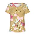 thumbnail image 5 of Hauts d'Été Grande Taille pour Femmes Tendance Femmes Blouse Imprimée d'Été T-Shirts Décontractés à Col en V Manches Courtes T-Shirts Hauts T-Shirt à Col en V Femmes en Liquidation, 5 of 5