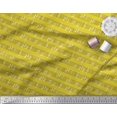 thumbnail image 2 of Soimoi Yellow Heavy Satin Fabric Notes Musical Instrument Printed Fabric 1 Yard 54 Inch Wide, 2 of 5