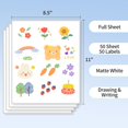 thumbnail image 2 of UTAH-Printable Sticker Paper, Full Sheet Vinyl White Sticker Labels, Shipping Labels for Laser&Inkjet Printers, 8.5\u201d x 11\u201d Adhesive Shipping Label Stickers, 50 Labels., 2 of 4