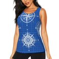 thumbnail image 1 of Kdxio Compass Print Racerback Workout Tank Tops for Women Sleeveless Gym Tops Athletic Yoga Shirts Camisole-Small, 1 of 7