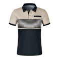thumbnail image 3 of SHIXIAOO Men's Leisure Fashion Stripe Contrast Design Lapel Button Long Sleeve Tops Slipper with Memory Foam Raglan Shirt, 3 of 4