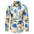 thumbnail image 1 of CEHVOM Mode Hommes Casual Slim Imprimé Manches Longues Chemises Top Chemisier Vente de Rabais, 1 of 3