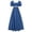 Dark Blue, variant on Huanglei Regency Dresses For Women With Satin Sash Ruffled Puff Sleeve Empire Waist Dress Gown