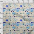 thumbnail image 3 of oneOone Rayon Beige Fabric Ocean Life Sewing Material Print Fabric By The Yard 56 Inch Wide, 3 of 5