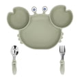 thumbnail image 3 of Silicone Suction Plate, Divided Toddler Plates Cute  For Kids Pink,Green,Blue, 3 of 8
