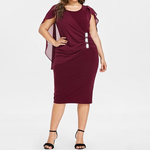 Jusqu'à 65 % de Rabais! Robes d'Été Mode pour Femmes 2024 Grande Taille Couleur Unie Sans Manches Décontractée Robe Débardeur à Empiècements