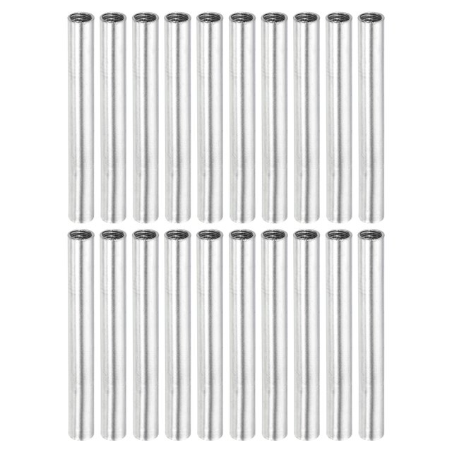 Unique Bargains Round Coupling Nut M4x0.7mm 40mm Threaded Sleeve Connectors Rod Bar Stud Tube 20 Pack