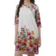 thumbnail image 4 of Moomaya Short Summer Dresses For Women Printed Shift Moss Georgette Swing Dress, 4 of 4