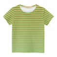 thumbnail image 4 of WRKEKC T-Shirts pour Filles, Hauts d'Été pour Filles, T-Shirts d'Été Décontractés pour Filles à Col Rond avec Imprimé Rayé Dégradé, Manches Courtes Tendance et Respirants, 4 of 4