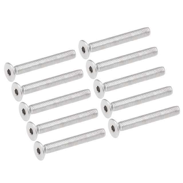 Unique Bargains M5x40mm Flat Head Machine Screws Inner Hex Screw 304 Stainless Steel Fasteners Bolts 10 Pcs