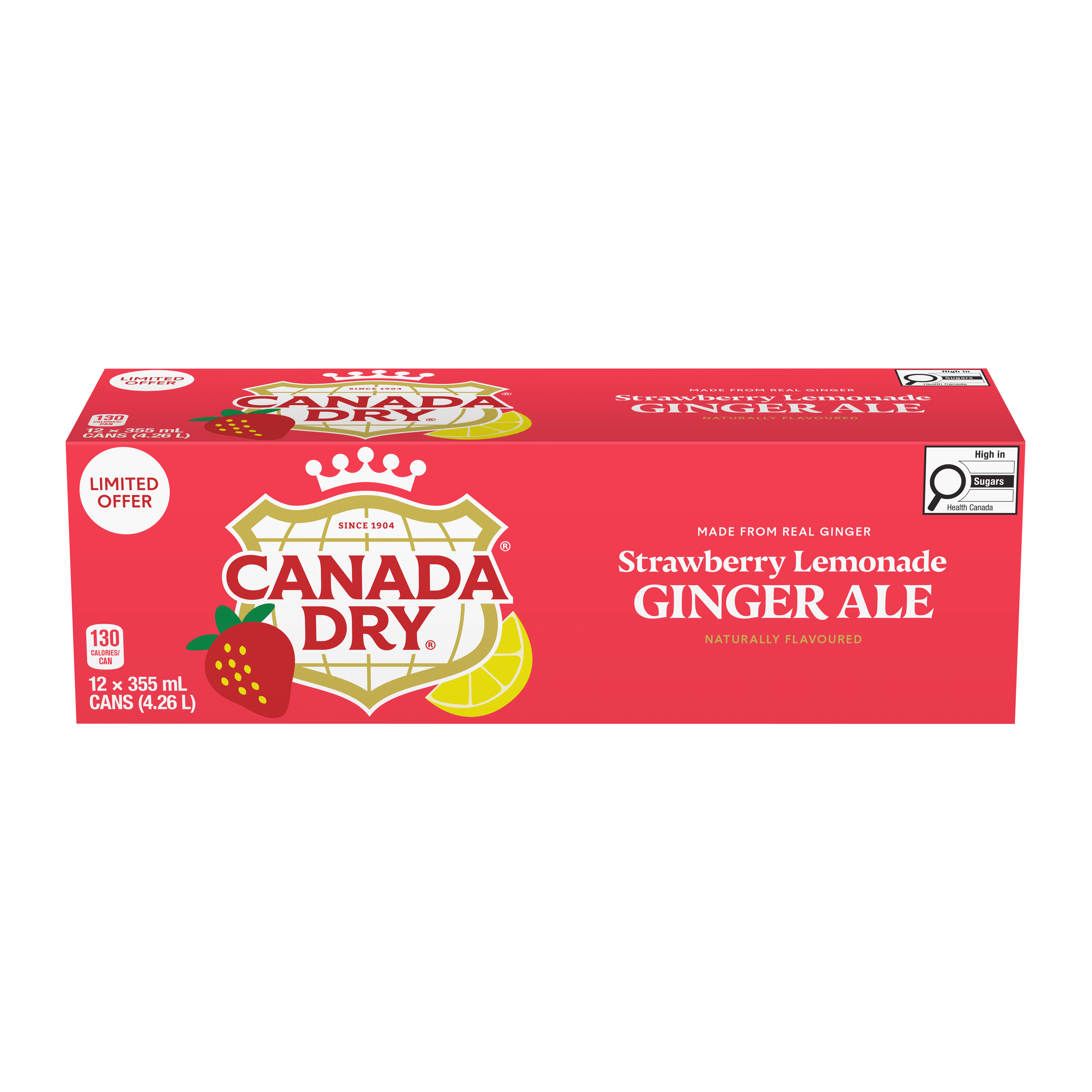 Soda gingembre à la limonade aux fraises Canada Dry 