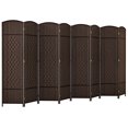 thumbnail image 1 of Costway 8-Panel Room Divider 6 FT Tall Folding Privacy Screen with Solid Wood Frame Brown, 1 of 9