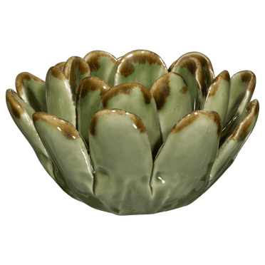 Bouclair Dark Green Ceramic Succulent Tealight Holder 3.94 X 2.4 in (10.01 X 6.1 cm)