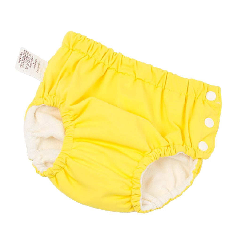 Baby Swim Diaper Reusable Absorbent Washable Nappies - Yellow (for12-14KG), as described