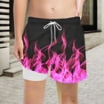 thumbnail image 2 of Maillot de Bain Garçon Uni avec Doublure de Compression Short de Bain Extensible Rose Vif 5T/5 A-6 A, 2 of 4