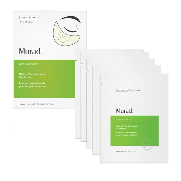Murad Dr. Zion Retinol Youth Renewal Eye Masks â No-Slip Under Eye Patches for Fine Lines, Wrinkles, Crowâs Feet and Puffy Eyes - Full Absorption Treatment Strips, 5 Pairs
