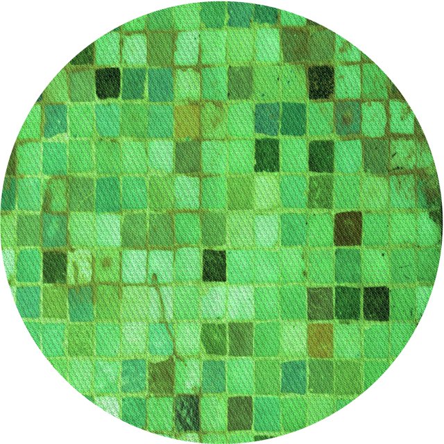 Ahgly Tapis Rond Lavable en Machine Intérieur Transitionnel Vert Néon, 8 Pieds Rond