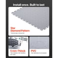thumbnail image 3 of KFFKFF Garage Floor Tiles Interlocking, 8 Pack 20.2 x 20.2 x 0.2 in Interlocking Modular Garage Flooring Tiles, Diamond Plate Slip-Resistant PVC Mats, Silver, 3 of 9