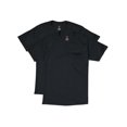 thumbnail image 1 of Hanes Mens Short Sleeve Pocket Tee Value 2-Pack, S, Black, 1 of 2