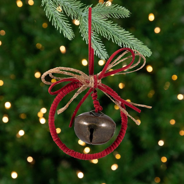 Northlight Dangling Jingle Bell with Bow Christmas Ornament - 2.5"